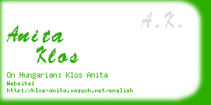 anita klos business card